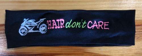 Embroidered head band Biker hair don't care Neon