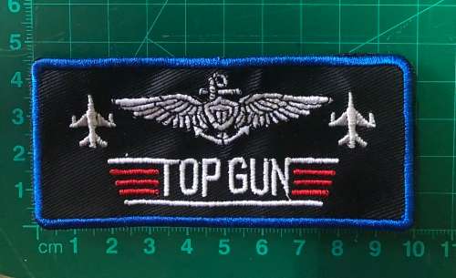 Top gun badge patch  rectangle