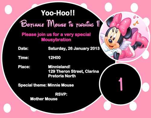 Minnie Mouse Personalised Invitations