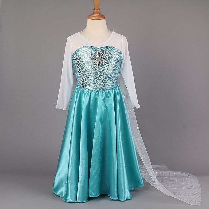Elsa dress with long cape (size 5-6) - IN STOCK - FROZEN DRESS