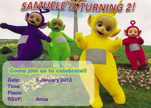 Personalised Invitations - Teletubbies Party