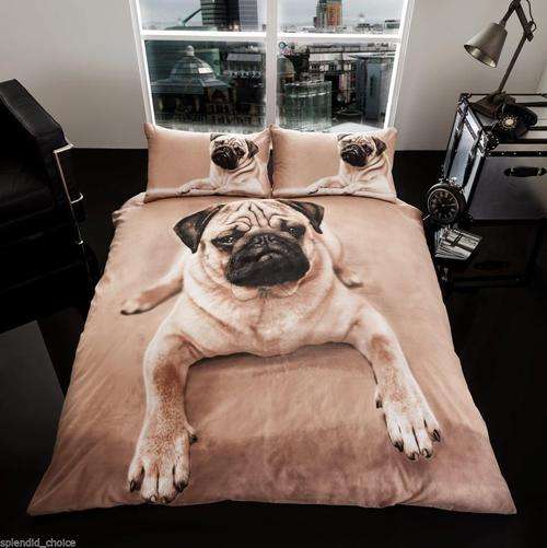 3D PUG DUVET  SET - 3D DOG DUVET SETS