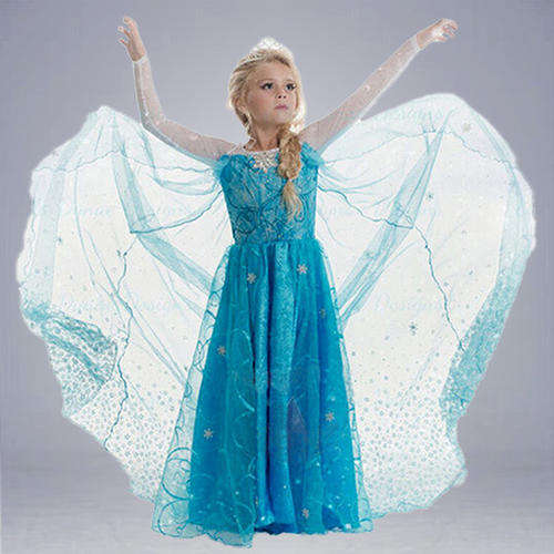 Frozen Elsa Dress with long cape -  IN STOCK - 4-6 - Frozen Dress