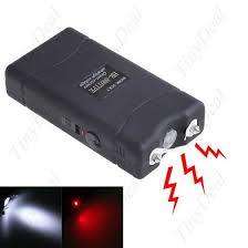 SELF DEFENSIVE STUN GUN WITH LED FLASHLIGHT - RECHARGEABLE