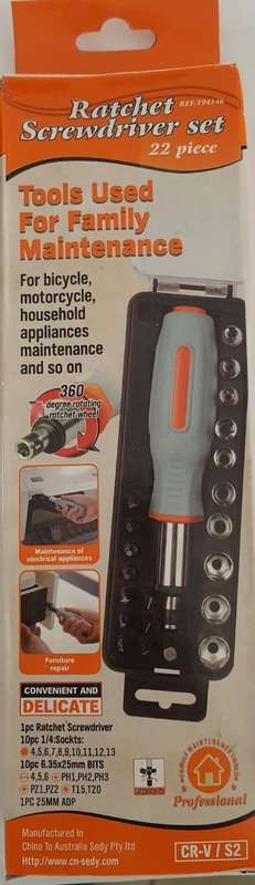 22 PIECE RATCHET SCREWDRIVER SET