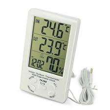 INDOOR / OUTDOOR THERMETER WITH HYGROMETER CLOCK