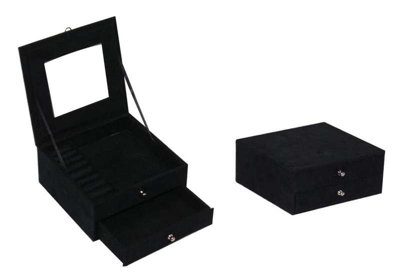 MAROON SUEDE JEWELLERY BOX