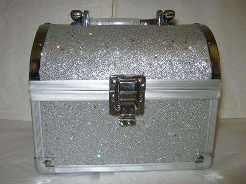 BEAUTIFUL DOME  SHAPED LID GLITTER JEWELLERY BOX