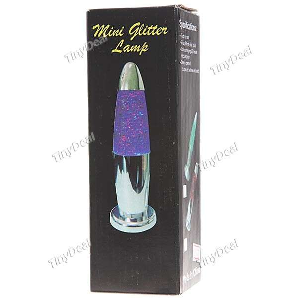 19 CM GLITTER LAVA LAMP WITH FOUR DIFFERENT COLOURS