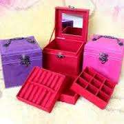 3 TIER SQUARE JEWELLERY BOX NOW IN FOUR COLOURS