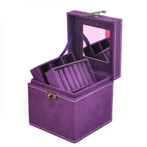 3 TIER SQUARE JEWELLERY BOX NOW IN FOUR COLOURS