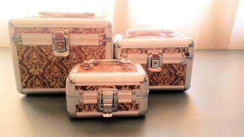 THREE IN BOX METAL JEWELLERY BOXES