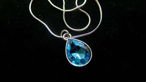 Stunning light blue tear drop pendant