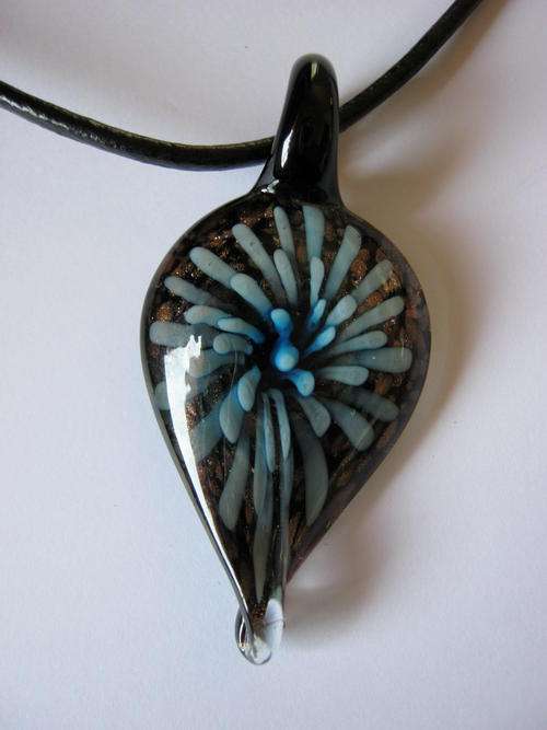 Gorgeous blue murano glass pendant