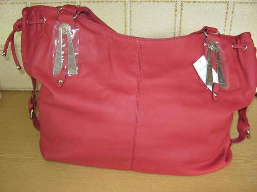 Fetching red with silver trim handbag