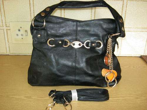 Awesome black with gold buckle handbag