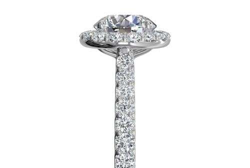 SPARKLY 1CT HALO DESIGN NATURAL DIAMOND RING 18K WHITE GOLD - SI2