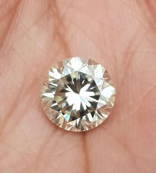 **HUGE** 2CT FLAWLESS VVS H/J MOISSANITE DIAMOND ROUND BRILLIANT CUT - SUPERB LUSTER