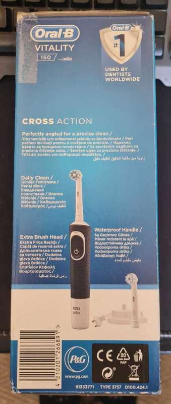 REDUCED PRICE -Oral-B Electric Toothbrush - Vitality 150 Cross Action - Black with 2 Heads