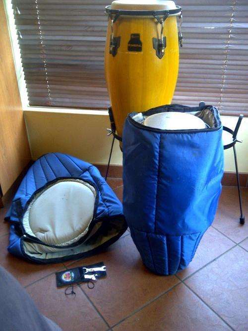 MEINL Marathon Series Congas with MEINL stands, MEINL tuning keys and custom-made padded bags with straps