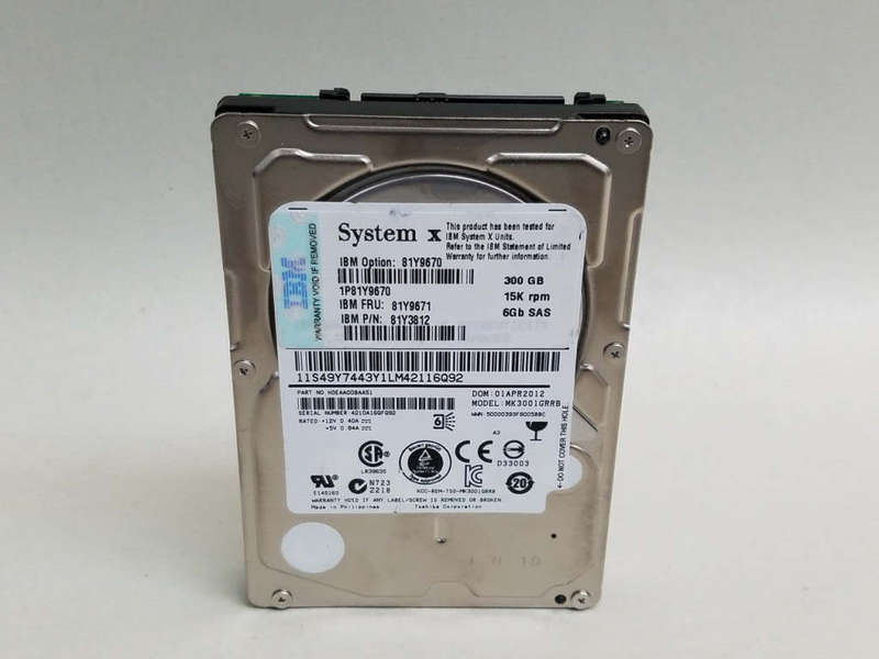 IBM 300GB SAS Hard Drive - 2.5` - 15 000 RPM - 6GB/s