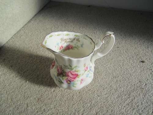 ROYAL ALBERT FLOWER OF THE MONTH COFFEE SET CREAM JUG