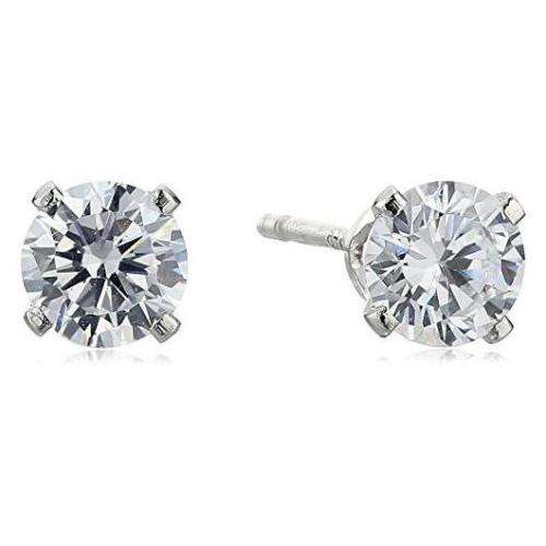 STERLING SILVER .925 7MM STUDS EARRING WITH CUBIC ZIRCONIA**STOCK ON HAND**