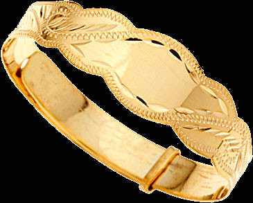 9ct solid gold  Scalloped Baby bracelet.