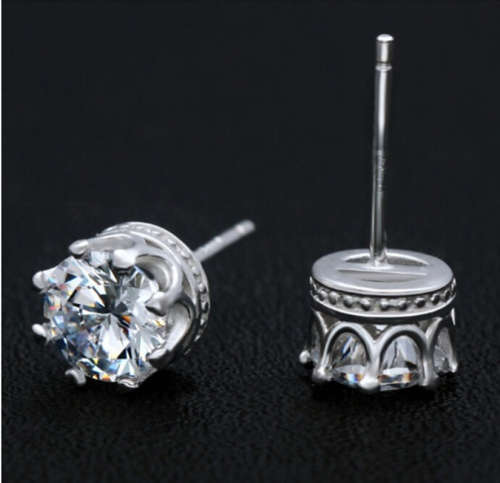 STERLING SILVER FILLED LADIES EARRINGS WITH CUBIC ZIRCONIA