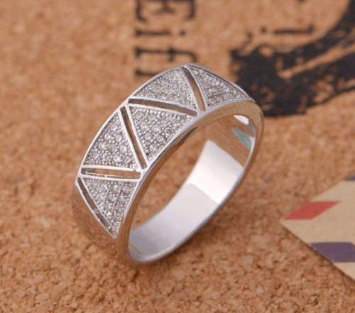 STERLING SILVER 925 FILLED LADIES DRESS RING WITH CUBIC ZIRCONIA