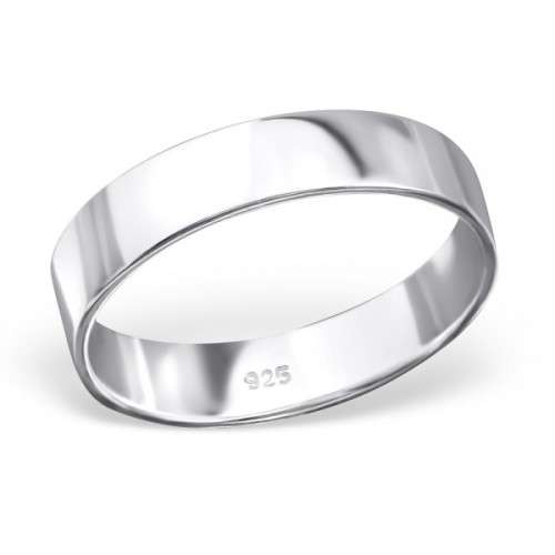 Sterling Silver 925 5mm Flat wedding band