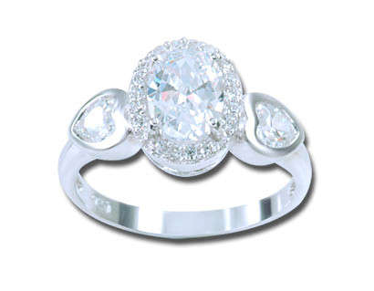 Sterling Silver Genuine 925 dress ring with 19 Cubic Zirconia- Stock on hand