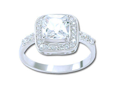 Sterling Silver 925 Ladies Dress Ring with cubic zirconia