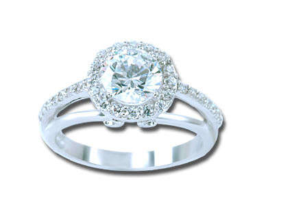 Sterling Silver 925  ladies dress ring with cubic zirconia