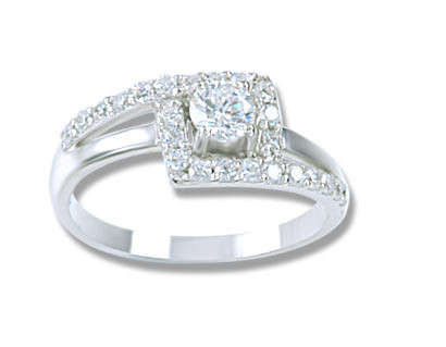 Sterling Silver 925  ladies dress ring with cubic zirconia