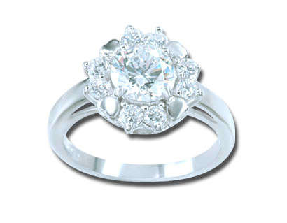 Sterling Silver 925  ladies dress ring with cubic zirconia