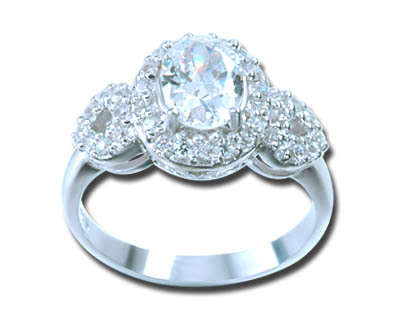 Sterling Silver Genuine .925  dress ring with 34 cubic zirconia **STOCK ON HAND**