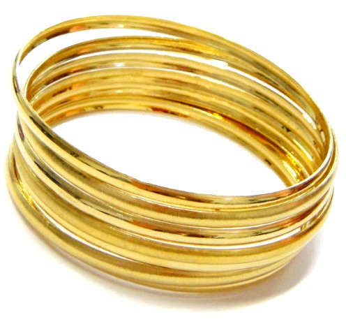 9ct Solid Gold 3mm wide half round domed Bangle