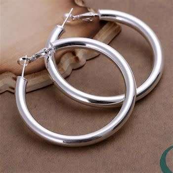 STERLING SILVER 925 FILLED STUNNING LADIES FASHION HOOP EARRINGS