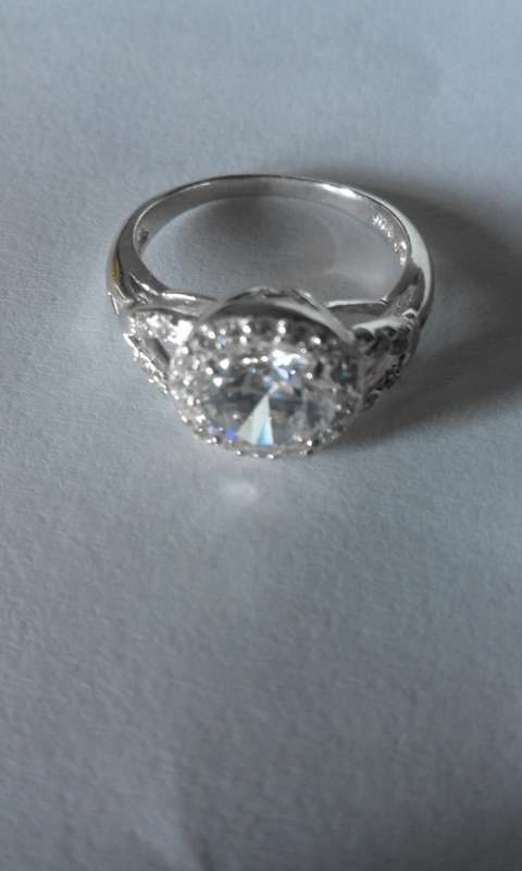 Sterling Silver 925  ladies dress ring with cubic zirconia