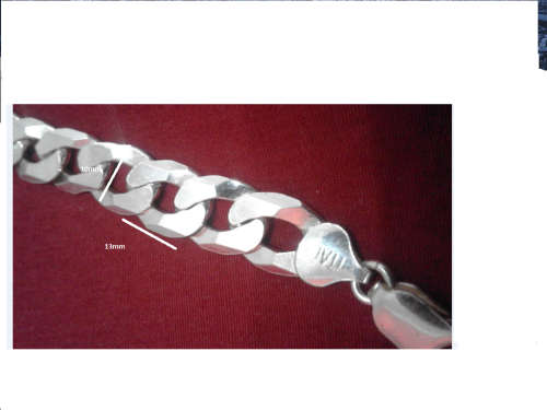 Genuine Sterling Silver Gents Italian Handchain