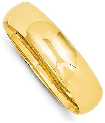 9ct SOLID GOLD 20mm wide half round Domed Bangle