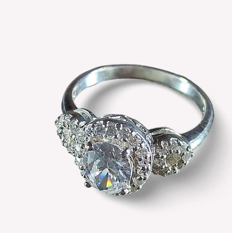 Sterling Silver Genuine .925  dress ring with 34 cubic zirconia **STOCK ON HAND**