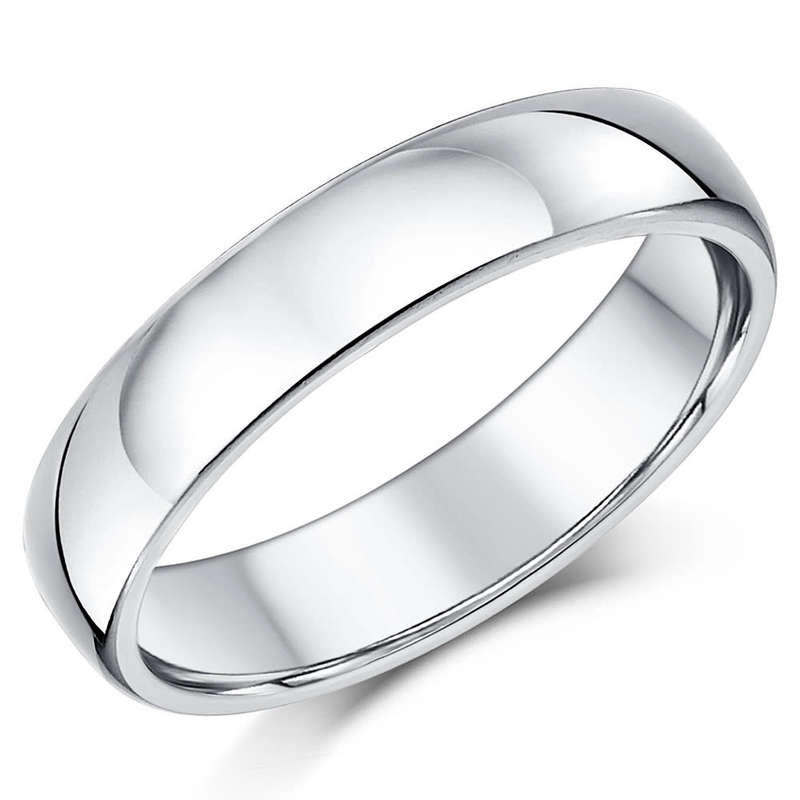 4MM wide half round Sterling Silver Band