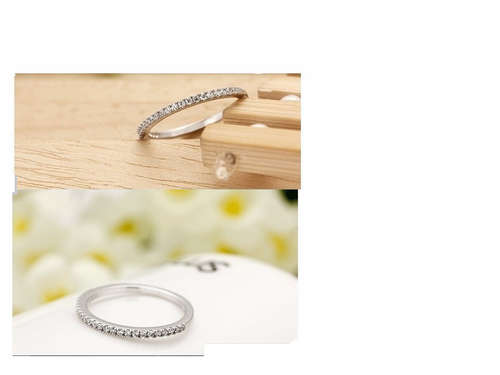 STERLING SILVER 925 FILLED DRESS RING WITH SIMULATED DIAMONDS