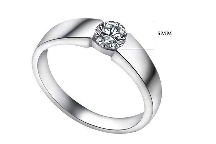STERLING SILVER 925 FILLED EXQUISITE LADIES BAND WITH CUBIC ZIRCONIA