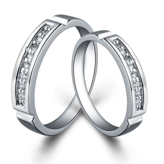 STERLING SILVER 925 FILLED LADIES ETERNITY DRESS RING WITH  CUBIC ZIRCONIA