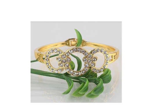 18CT YELLOW GOLD FILLED LADIES BRACELET WITH AUSTRIAN CRYSTALS