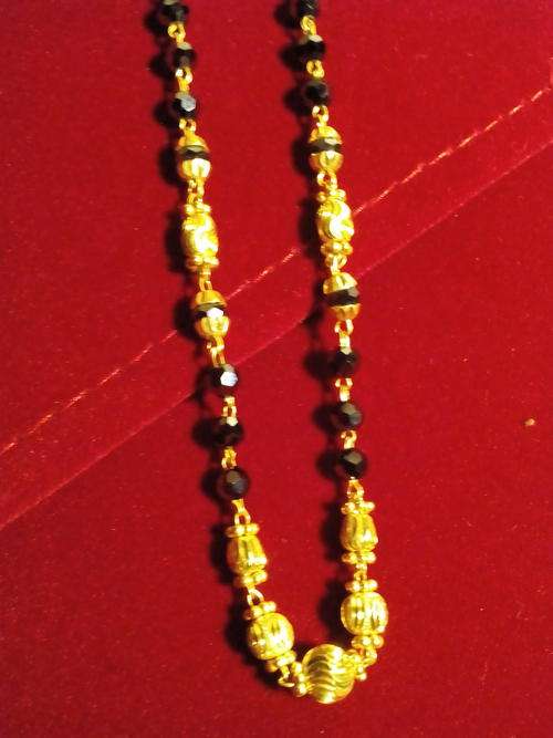9CT SOLID GOLD DESIGNER BLACK BEAD MANGALSUTRA  **STOCK ON HAND**