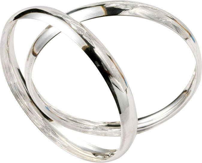 STERLING SILVER 8MM wide half round Domed Bangles